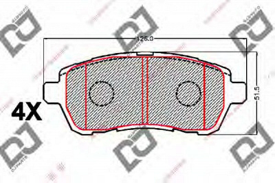 DJ PARTS bp2142 -  Комплект тормозных колодок, дисковый тормоз